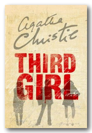 Book cover of 'Third Girl' by Agatha Christie with silhouettes of people on a textured background.