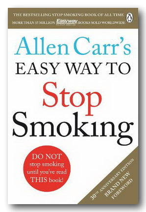 Book cover of 'Allen Carr's Easy Way to Stop Smoking' with a white background