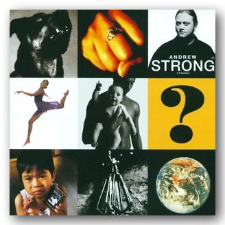 Collage of various images with a person labeled 'Andrew Strong' and a question mark symbol.