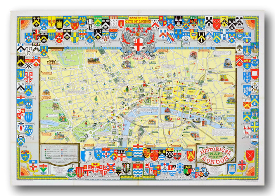 Full Sheet View of Bartholomew's Historical Map of London (L.G. Bullock - 1969) (2nd Hand Map)