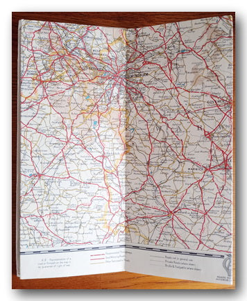 Bartholomew's Quarter Inch Automobile - Birmingham - Leicester (2nd Hand Map)