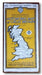Map of Peterbourgh - Norwich area Great Britain by Bartholomew's with yellow border and white text