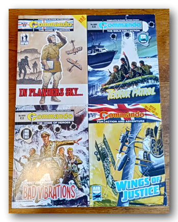 Front Book Covers from Commando Comics - Bundle of 4 (2nd Hand Comic Books)