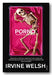 Book cover of 'Porn' by Irvine Welsh with a skeleton figure on pink background