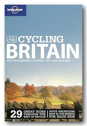 Lonely Planet guidebook cover titled 'Cycling Britain' with a scenic landscape.