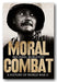 Book cover of 'Moral Combat: A History of World War II' by Michael Burleigh with a black and white photo of a soldier.