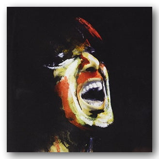 Artistic depiction of a face with a dark background