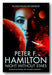 Book cover of 'Night Without Stars' by Peter F. Hamilton featuring a woman and planets.