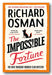 Book cover of 'The Impossible Fortune' by Richard Osman with an orange border.