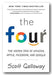 The cover of the book 'The Four' by Scott Galloway features a design with the logos of Amazon, Apple, Facebook, and Google on a white background. The book is a second-hand paperback edition.