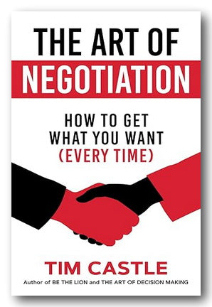 Book cover of 'The Art of Negotiation' by Tim Castle with a handshake illustration on a white background.