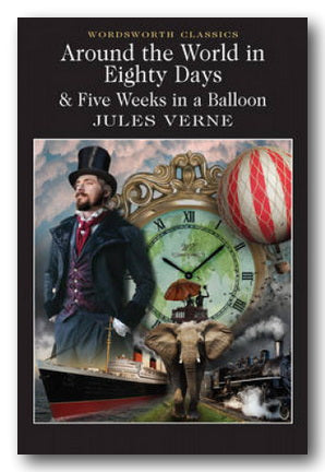 Front Book Cover from Jules Verne - Around The World In 80 Days & Five Weeks In A Balloon (2nd Hand Paperback)