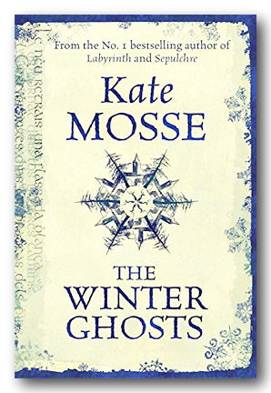 The cover of the book 'The Winter Ghosts' by Kate Mosse features a blurred image of snowflakes with a focus on the title and the author's name.