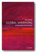 Cover of the book 'Global Warming - A Very Short Introduction' by Mark Maslin, published by Oxford University Press. The cover is in a second hand softback format with French fold sleeves, and features a red abstract design.