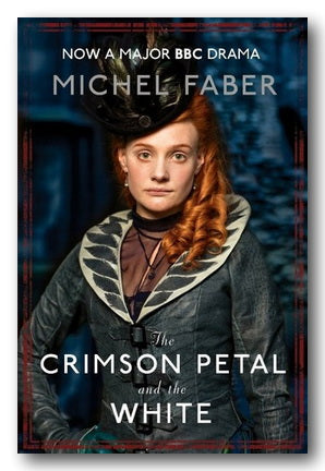 Cover of the second hand paperback book 'The Crimson Petal and the White' by Michel Faber, featuring a woman in a Victorian-era dress on the cover.